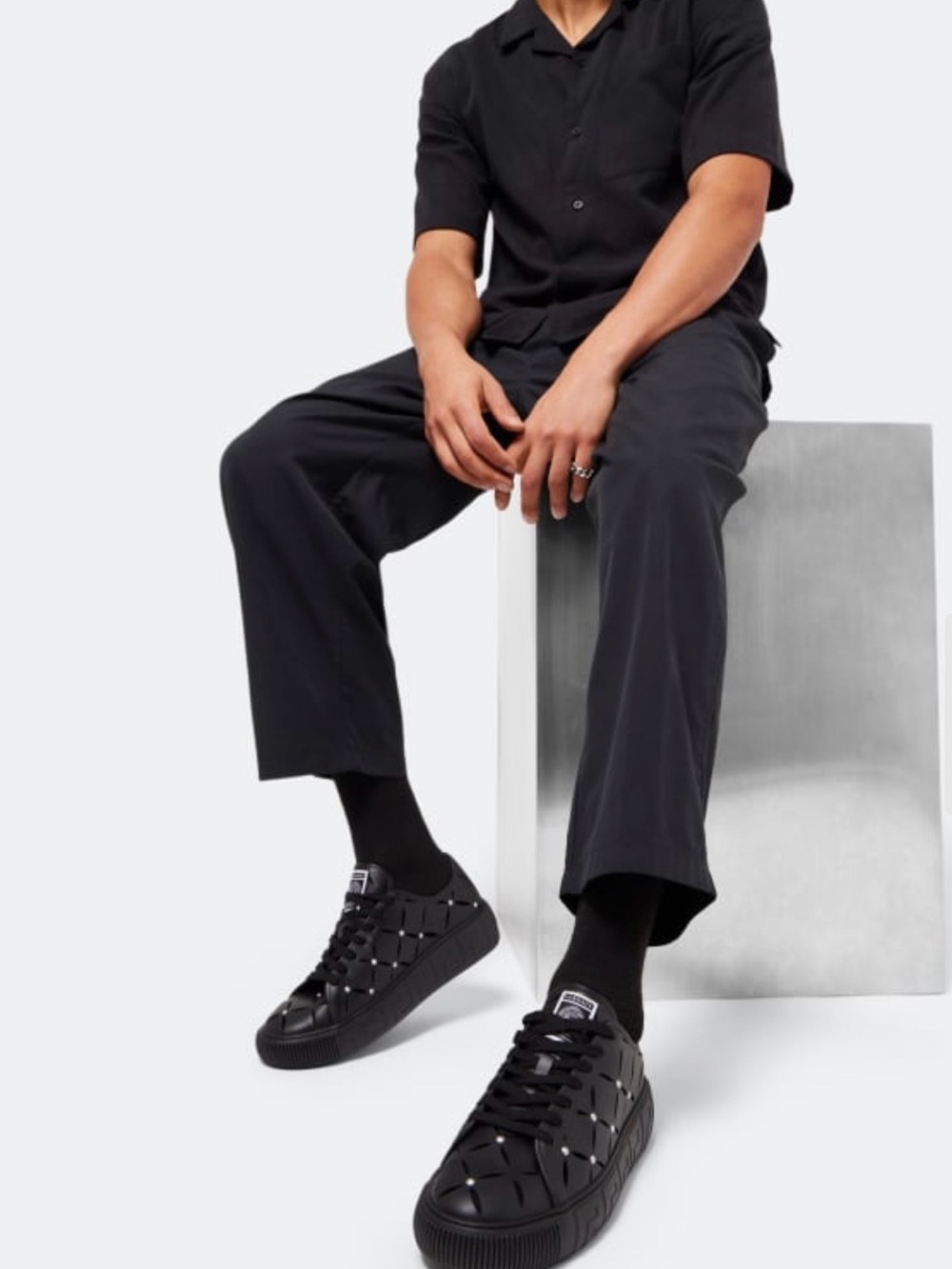 Versace Black Men's Low-Top Sneakers